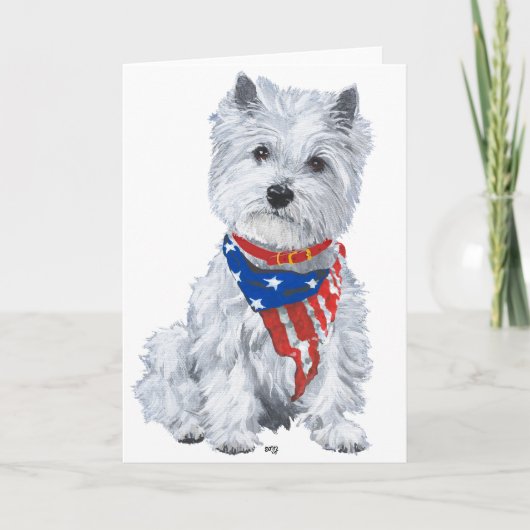 West Highland White Terrier Patriotic Karte (Vorderseite)