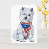 West Highland White Terrier Patriotic Karte (Gelbe Blume)
