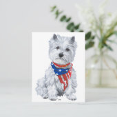 West Highland White Terrier Patriotic Postkarte (Stehend Vorderseite)