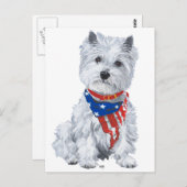 West Highland White Terrier Patriotic Postkarte (Vorne/Hinten)