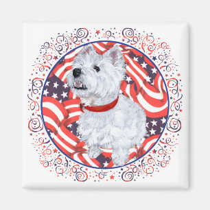 West Highland White Terrier Patriotisch Magnet