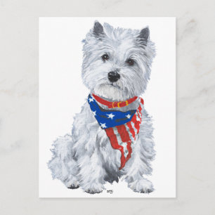 West Highland White Terrier Patriotisch Postkarte