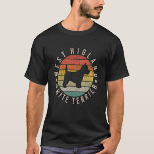 West Highland White Terrier Paw Vintag Retro Vater T-Shirt