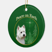 West Highland White Terrier Peace Keramik Ornament (Links)
