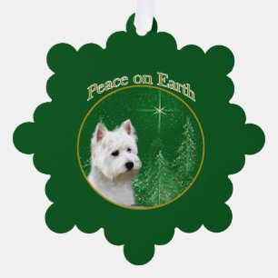West Highland White Terrier Peace Ornament Karte