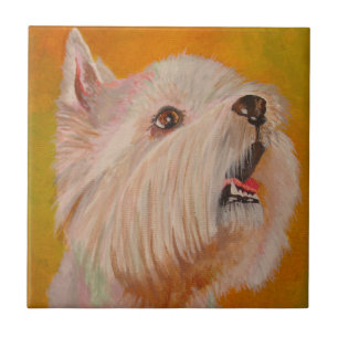 West Highland White Terrier Portrait Fliese