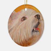 West Highland White Terrier Portrait Keramik Ornament (Links)