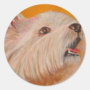 West Highland White Terrier Portrait Runder Aufkleber