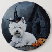 West Highland White Terrier Pumpkin Halloween Button (Vorderseite)