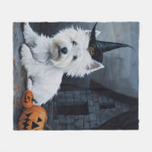West Highland White Terrier Pumpkin Halloween Fleecedecke (Vorderseite (Horizontal))