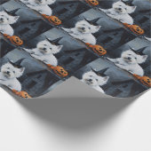West Highland White Terrier Pumpkin Halloween Geschenkpapier (Ecke)