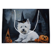 West Highland White Terrier Pumpkin Halloween Große Geschenktüte (Vorderseite)