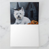 West Highland White Terrier Pumpkin Halloween Karte (Innenseite)