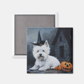 West Highland White Terrier Pumpkin Halloween Magnet (Vorderseite/Rückseite)