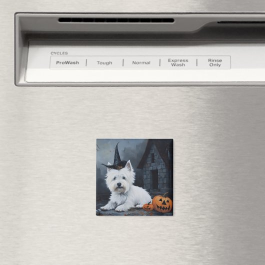 West Highland White Terrier Pumpkin Halloween Magnet (In Situ (Geschirrspüler))