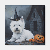 West Highland White Terrier Pumpkin Halloween Magnet (Vorne)