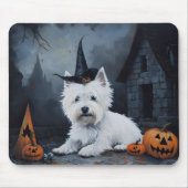 West Highland White Terrier Pumpkin Halloween Mousepad (Vorne)