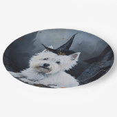 West Highland White Terrier Pumpkin Halloween Pappteller (Schrägansicht)