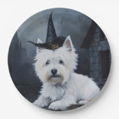 West Highland White Terrier Pumpkin Halloween Pappteller (Vorderseite)