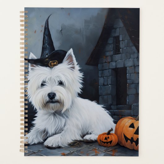 West Highland White Terrier Pumpkin Halloween Planer (Vorderseite)