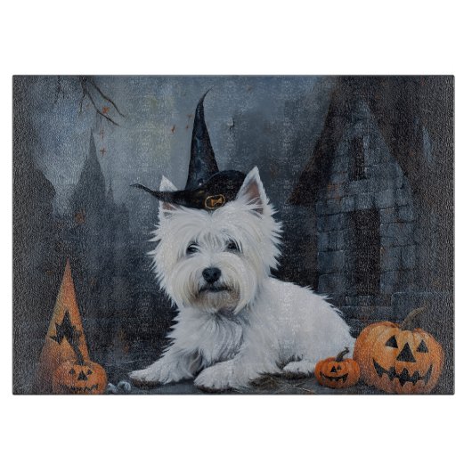 West Highland White Terrier Pumpkin Halloween Schneidebrett (Vorderseite)