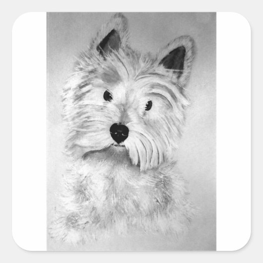 West Highland White Terrier Quadratischer Aufkleber (Vorderseite)