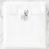 West Highland White Terrier Quadratischer Aufkleber (Tasche)