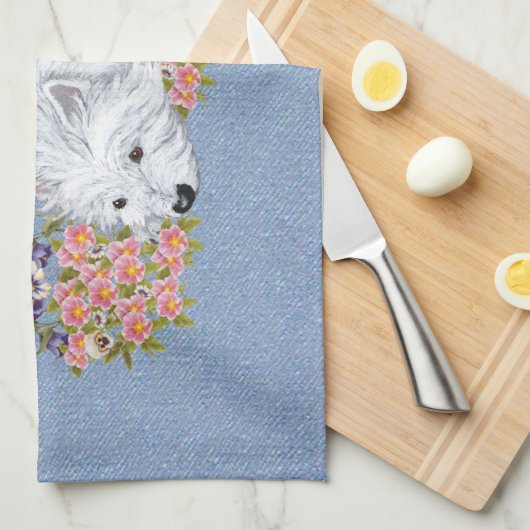 West Highland White Terrier Repose Geschirrtuch (Viertel Falte)