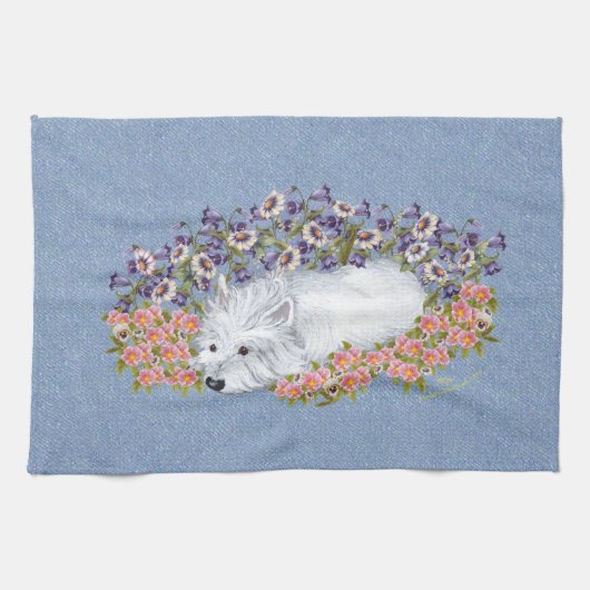 West Highland White Terrier Repose Geschirrtuch (Horizontal)