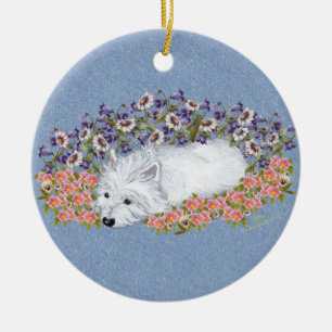 West Highland White Terrier Repose Keramikornament