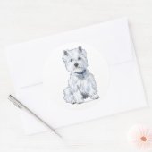 West Highland White Terrier Runder Aufkleber (Umschlag)