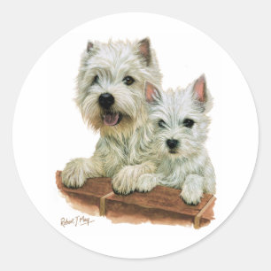 West Highland White Terrier Runder Aufkleber