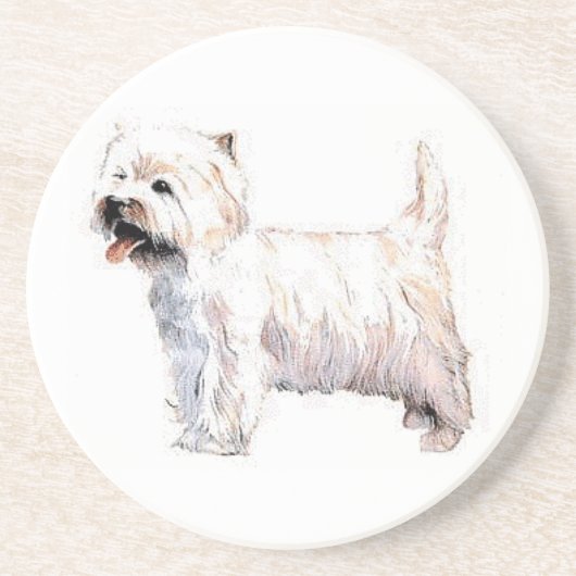 West Highland White Terrier Sandstone Untersetzer (Vorne)