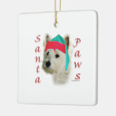 West Highland White Terrier Santa Paws Keramikornament (Links)