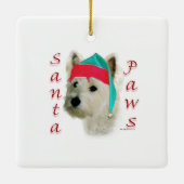 West Highland White Terrier Santa Paws Keramikornament (Rückseite)