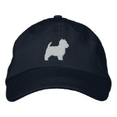 West Highland White Terrier Silhouette Bestickte Baseballkappe (Vorderseite)