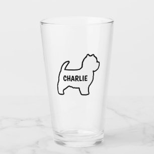 West Highland White Terrier Silhouette Custom Glas
