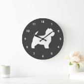 West Highland White Terrier Silhouette Große Wanduhr (Zuhause)