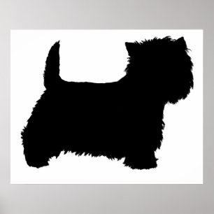 West Highland White Terrier Silhouette Poster