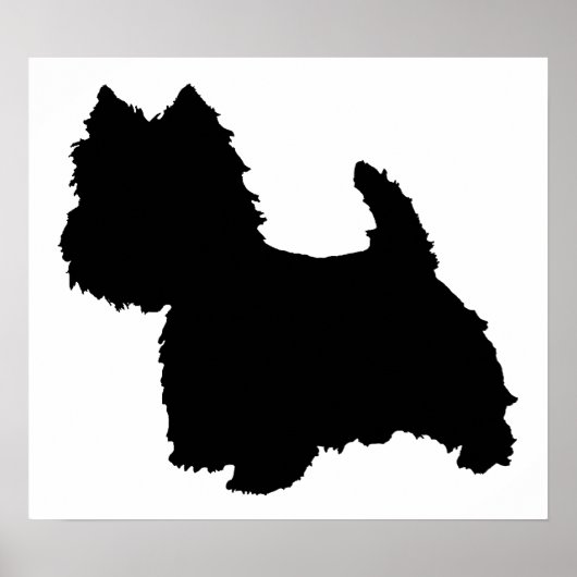 West Highland White Terrier Silhouette Poster (Vorne)