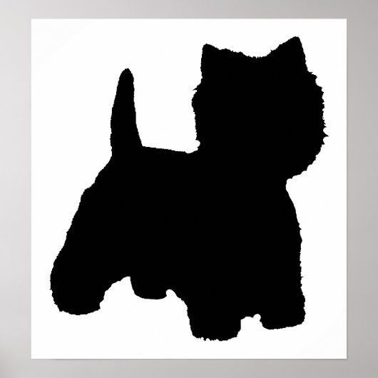 West Highland White Terrier Silhouette Poster (Vorne)