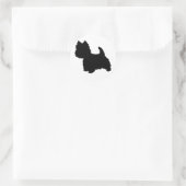 West Highland White Terrier Silhouette Runder Aufkleber (Tasche)