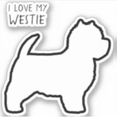 West Highland White Terrier Silhouette Westie Dog Aufkleber (Vorderseite)
