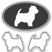 West Highland White Terrier Silhouetten Stickers Aufkleber (Vorderseite)