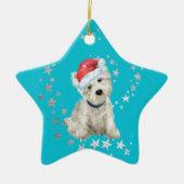 West Highland White Terrier Silver Stars Weihnacht Keramik Ornament (Vorne)