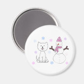 West Highland White Terrier & Snowman Magnet (Vorderseite/Rückseite)