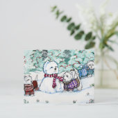 West Highland White Terrier Snowman Postkarte (Stehend Vorderseite)