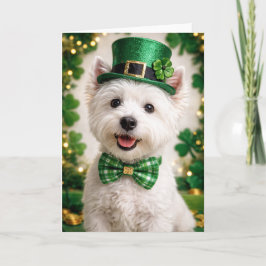 West Highland White Terrier St. Patrick’s Day Card Karte