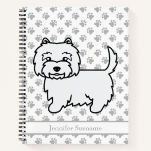 West Highland White Terrier Süßer Hund & Benutzerd Notizblock