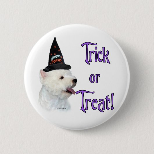 West Highland White Terrier Trick Button (Vorderseite)